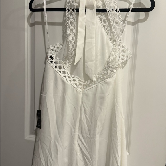 Lulu's White Lace Halter Mini Dress - Picture 3 of 3